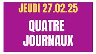 JEUDI 27.02.25 PRONOSTIC QUINTÉ 04 QUATRE JOURNAUX WEEKEND GAZETTE GENY COURSE PT