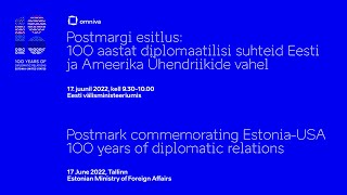 Eesti ja USA diplomaatiliste suhete 100. aastapäeva postmark