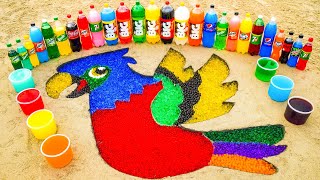 How to make Rainbow Parrot with Orbeez Colorful from BIG Coca Cola, Popular Sodas and Mentos