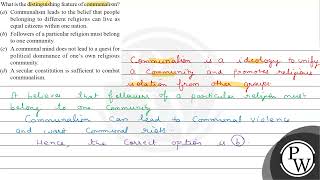 What is the distinguishing feature of communalism? (a) Communalism ...