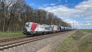 EP CARGO 193 844 Vectron new VTG Tagnpps freight train in Hungary, MÁV line 100 (Budapest - Záhony)