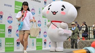 しらかわんステージ！（今日はお姉さんと。お兄さんはチョコっと）　大横川親水公園ステージ　2日目　ご当地キャラクターフェスティバルinすみだ2017に行って来ました～！　00014