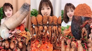 [大食い】超激辛のシーフードをチャレンジ、本当に辛い。食べないで下さいね 9#