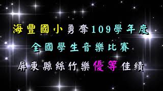 海豐國小勇奪109學年度全國學生音樂比賽絲竹樂屏東縣優等佳績