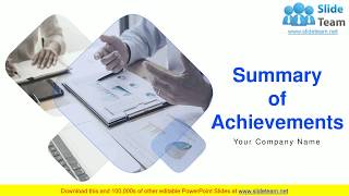 Summary Of Achievements PowerPoint Presentation Slides