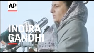 SYND 3-1-72 PRIME MINISTER, INDIRA GANDHI, SPEAKS AT LARGE RALLY