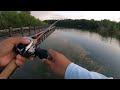 catching a nice bass under the boardwalk using nishine namazu 5