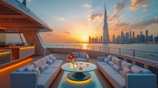 Bossa Nova Jazz at Morning - Elegant Yacht Lounge with Dubai Skyline \u0026 Smooth Jazz Melodies