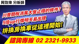 理周TV-20250204盤後-周致偉 致富達人／川普關稅消風大盤止穩的條件? 5倍up行情明天易出現 拚換房換車從這裡開始!