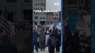 Project 2025 protestors chant \