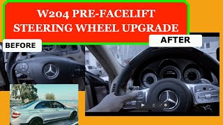 The Coolest interior ( Steering Wheel )MOD for a Mercedes BENZ  W204 AND W205 C300 2008-2015 DIY