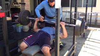 Slight Incline Bench 300lbs x 1 rep