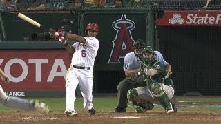 Callaspo smashes a longball to right field