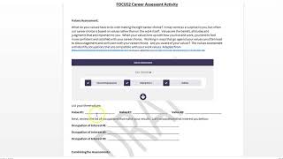 Focus2 Values Assessment