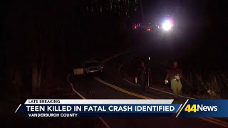 Coroner identifies 14-year-old killed in Vanderburgh County crash