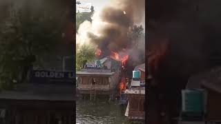 A fire broke out in the Golden Lily houseboat located near Srinagar today.