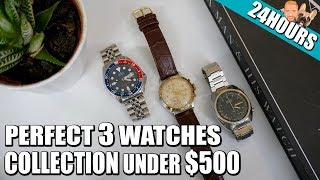 ULTIMATE 3 Piece Watch Collection Under $500? (Seiko, Orient, Citizen, Phoibos, Tisell)