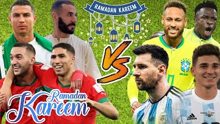 Morocco & Ramadan Benzema Ronaldo 🆚 Argentina & Brazil 😮🔥( Hakimi, Ziyech, Messi, Vinicius Jr)