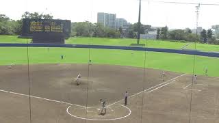 【習志野】コールド目前１アウトからピッチャー髙橋佑輔くん（千葉県高校野球秋季大会 習志野 対 千葉英和2023年9月17日）