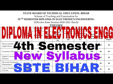 4th Semester||Electronics Engg||New Syllabus||Discussion||SBTE Bihar ...