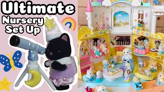 Creating the Biggest Nursery - Sylvanian Families Sunny Castle Nursery \u0026 Rainbow Nursery Bus Set Up