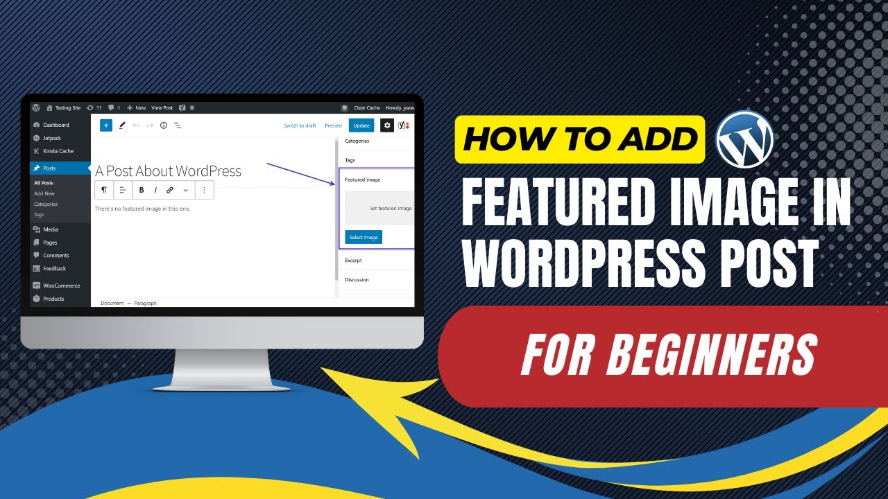 How To Add Featured Image In Wordpress Post For Beginners Youtube
