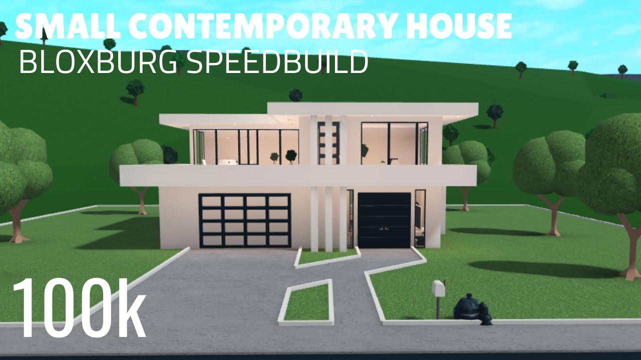 100K | Small Contemporary House | Bloxburg Speedbuild - YouTube