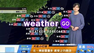 2021/11/01  東北季風影響 周二三北東仍涼