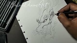 CARA MENGGAMBAR KEPALA NAGA || TUTORIAL STEP BY  STEP || Drawing Dragon Easy part 1  Yohan Draws Art