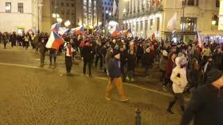 More footage from the large protest in Prague, Czech Republic!