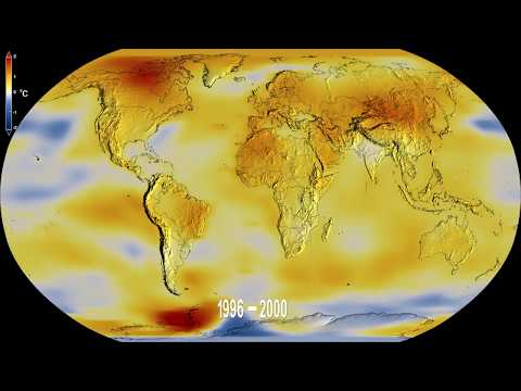 What is causing the global average temperature on Earth to increase?
