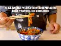 Best Tasting NO COOK Salmon Dish: Salmon Yukhoe Donburi