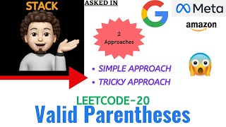 Valid Parentheses | Leetcode - 20 | Google, Meta | Explanation ➕ Live Coding Trash