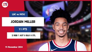 JORDAN MILLER 11 PTS vs HOU 15 Nov 24-25 LAC Highlights