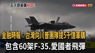 川普勝選軍售開綠燈？美媒爆台灣提5千億軍購「含60架F-35」－民視新聞