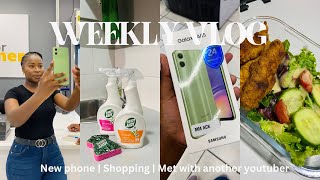 #VLOG🤍🎀 New hair | Got a new samsung Phone 📱😍|Went Shopping for a maxi dress 🛍️| Lunch with Bonolo🍔