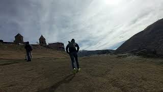 A trail from Kazbegi (Stepantsminda) to The Gergeti Trinity Church (Tsminda Sameba), 19.10.2022