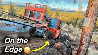 Muddy and Steep Forklift Winch Out