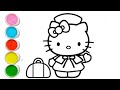 Worker Hello Kitty Mermaid Easy Drawing, to colouring for Kids And Toddlers@Artworld06