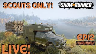 Michigan Logging! Extreme Hard Mode Scouts Only Gameplay Episode 12 SnowRunner