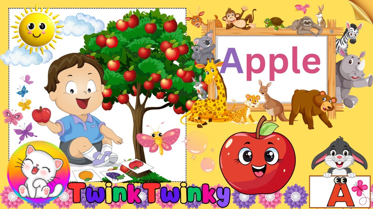 A For Apple B For Ball | Abcd Song | Abcd Rhymes | Abc Song Nursery ...