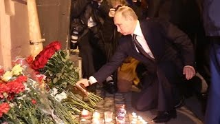 President Putin pays floral tribute to Russian subway blast victims