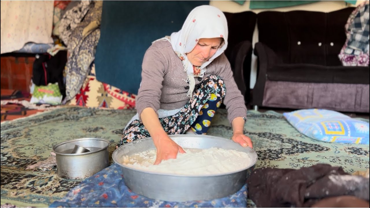 Village Life In Iran Baking Homemade Bread Asmr Youtube