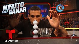 Fabricio arma una torre con pelotas de golf  | Minuto Para Ganar | Telemundo