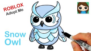 How to Draw a Snow Owl | Roblox Adopt Me Pet