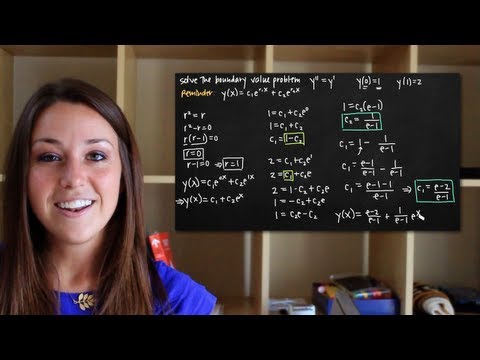 Boundary value problem, second-order homogeneous differential equation, distinct real roots Boundary value problem, second-order homogeneous differential equation, distinct real roots
