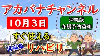 再編集【１０月３日にすぐ使えるリハビリ＆介護レク】■座ってできる認知症予防体操■アンパンマンクイズ■足とお尻のリハビリ■記念日や沖縄の言葉も学べるアカバナチャンネル