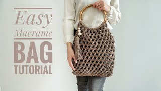 Easy Macrame Bag Tutorial/Łatwa torebka ze sznurka