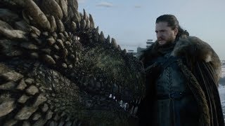 Jon Snow rides a dragon | Game of Thrones Season 8