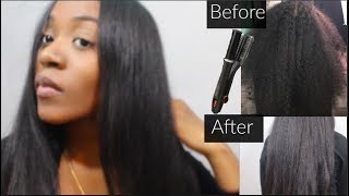 Curly To Straight L Instyler Max On Natural Hair